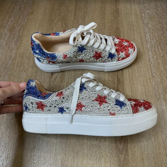 Betsey Johnson Shoes - Betsy Johnson Sidny Sneaker Rhinestone Stars American 7.5 M